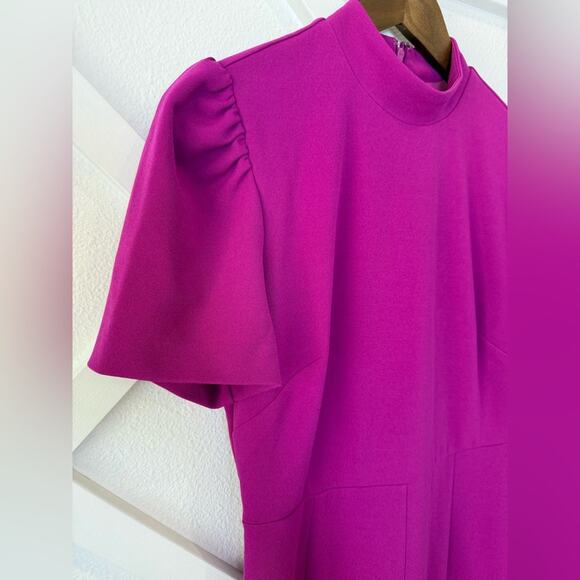 NWT Alexia Admor Willow Wide Leg Short Sleeve Jumpsuit in Magenta Size Small - Picture 4 of 12